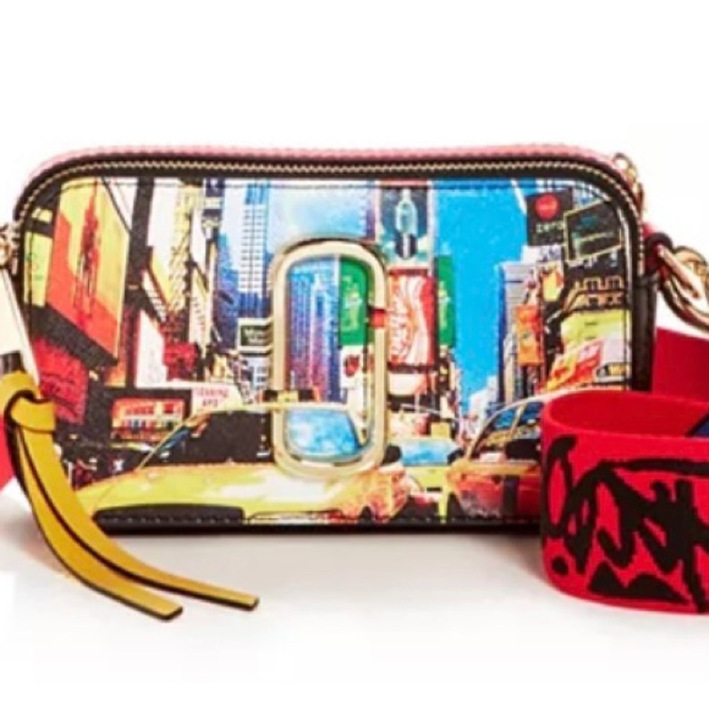 Marc Jacobs snapshot postcard printed embossed leather crossbody.